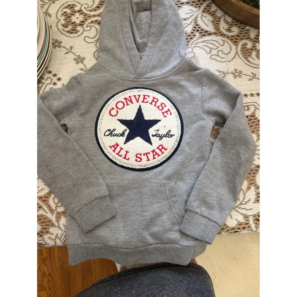 Converse All Star Chuck Taylor Kids Hoodie Heather Gray Size 4 XS 3-4 YRS